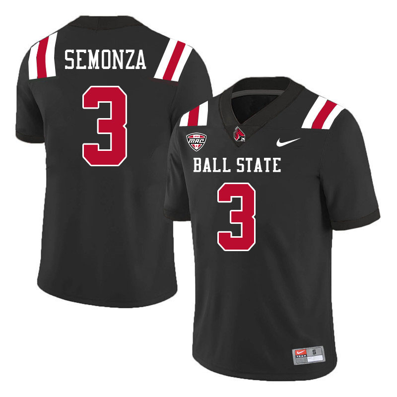 Kadin Semonza Ball State Jersey,Ball State Cardinals #3 Kadin Semonza Jersey Youth College-Black